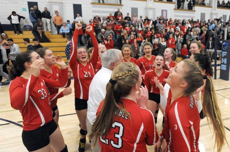 Barnstable celebrating after state semi-final win