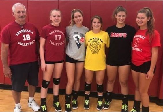 BHS Volleyball Seniors and Coach Turco